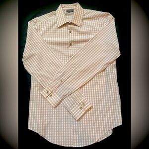 Van Heusen Pink and White Checkered Dress Shirt